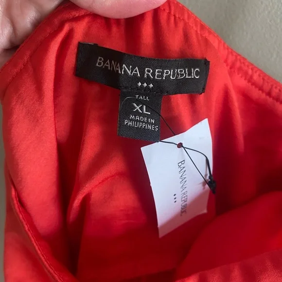 Banana Republic Women Halter Slip Dress XL T Red Poppyseed Minimalist‎ Sexy - Picture 10 of 12